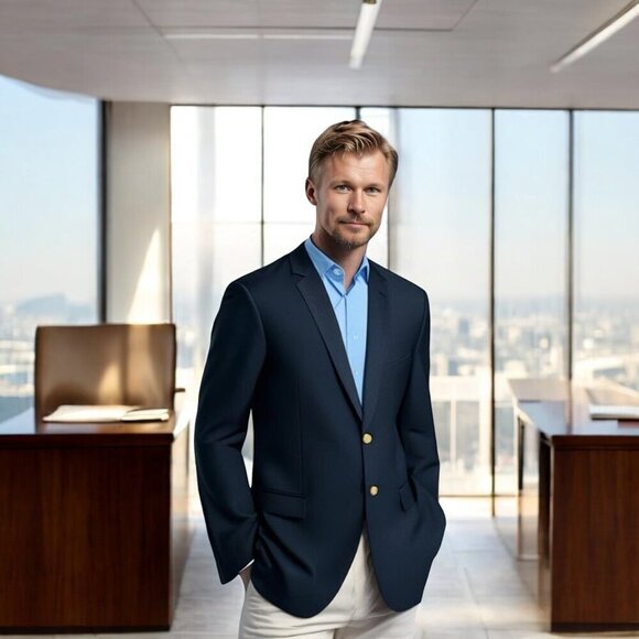 Brooks Brothers Other - BROOKS BROTHERS Madison Fit Blue Gold Button Front Wool Blazer Sport Coat Jacket